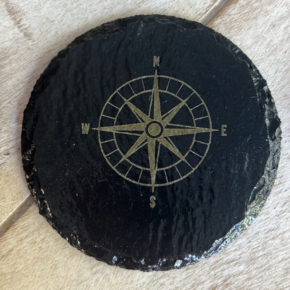 New - 6 pc Slate Nautical Coaster Set - Picture 6 of 10